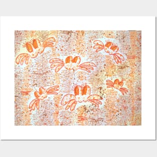 Abstract orange frog for kids Posters and Art